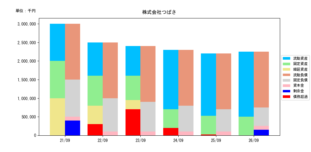 貸借対照表グラフ化